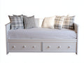 Canapé lit - Bois - 204x94x82 cm - Blanc - Contemporain