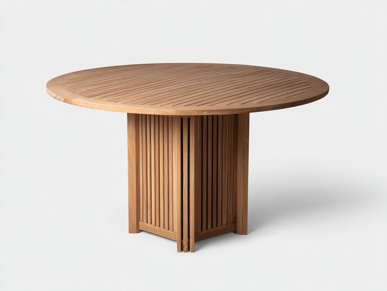 Table de jardin - Teck - 152x152x76 cm - Naturel - Contemporain