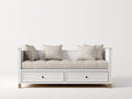 Canapé lit - Bois - 206x94x82 cm - Blanc-Naturel - Moderne