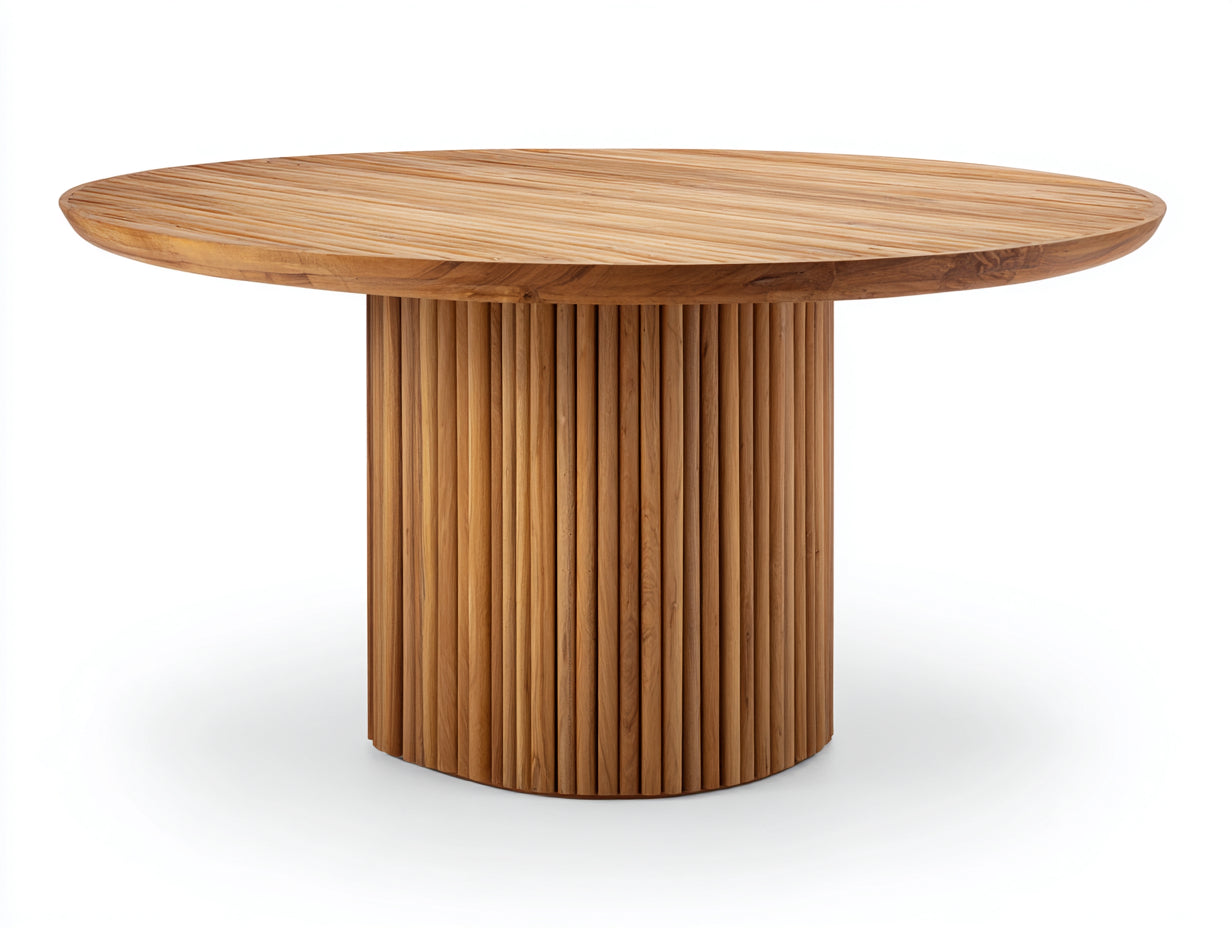 Table de jardin - Teck - 158x158x76 cm - Naturel - Contemporain
