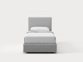 Lit simple - Tissu - 205x96x105 cm - Gris - Moderne