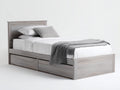 Lit simple - Bois - 206x99x91 cm - Gris - Contemporain