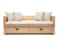 Canapé lit - Bois - 216x98x76 cm - Naturel - Scandinave