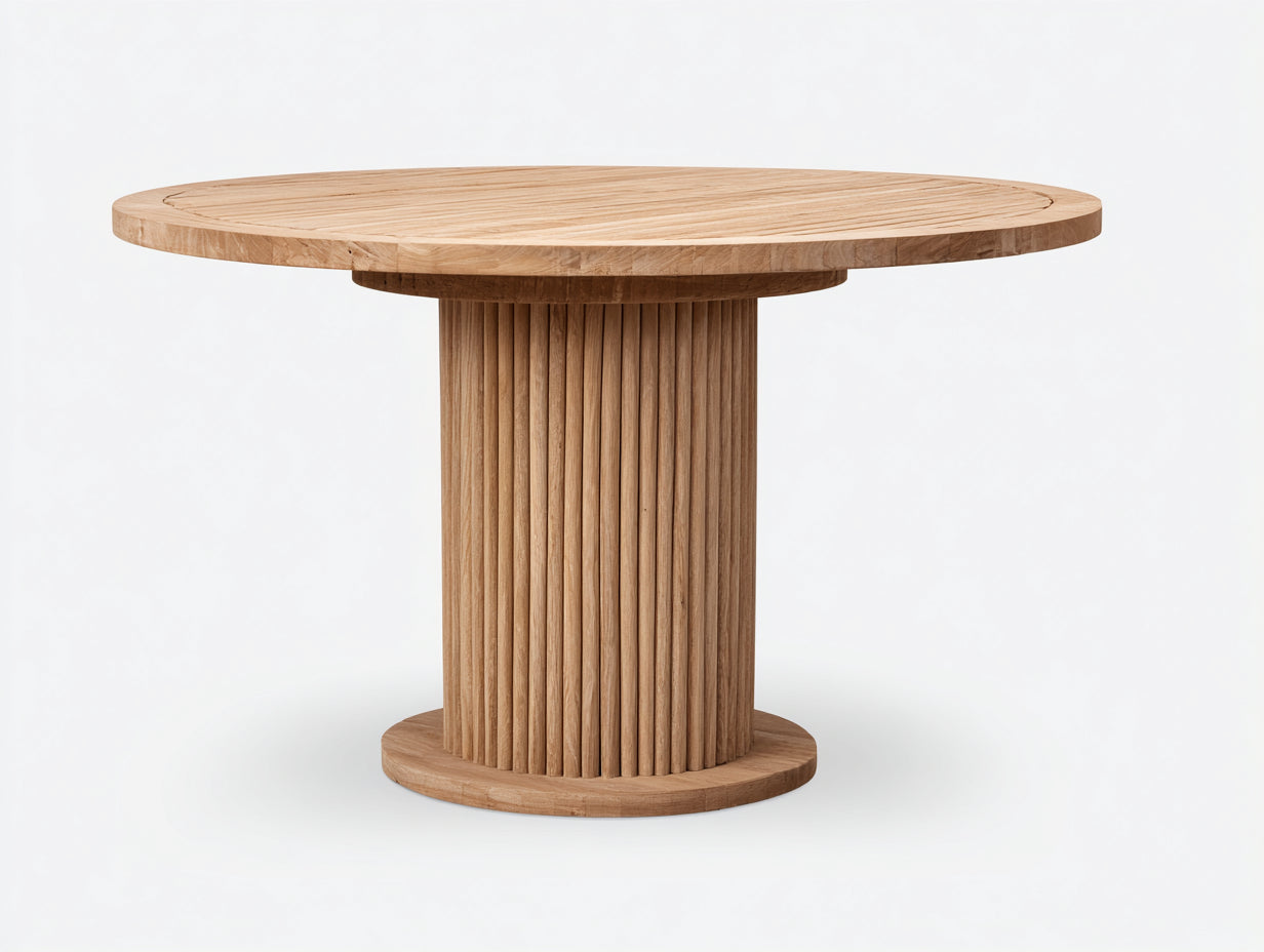 Table de jardin - Teck - 154x154x76 cm - Naturel - Scandinave