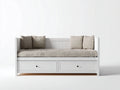 Canapé lit - Bois - 206x94x82 cm - Blanc - Contemporain