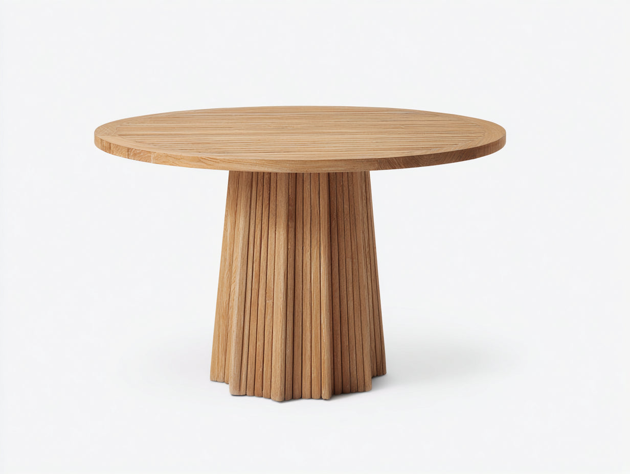 Table de jardin - Teck - 155x155x75 cm - Naturel - Scandinave