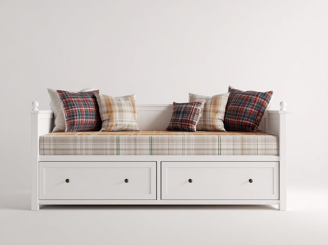 Canapé lit - Bois - 207x97x88 cm - Blanc - Classique