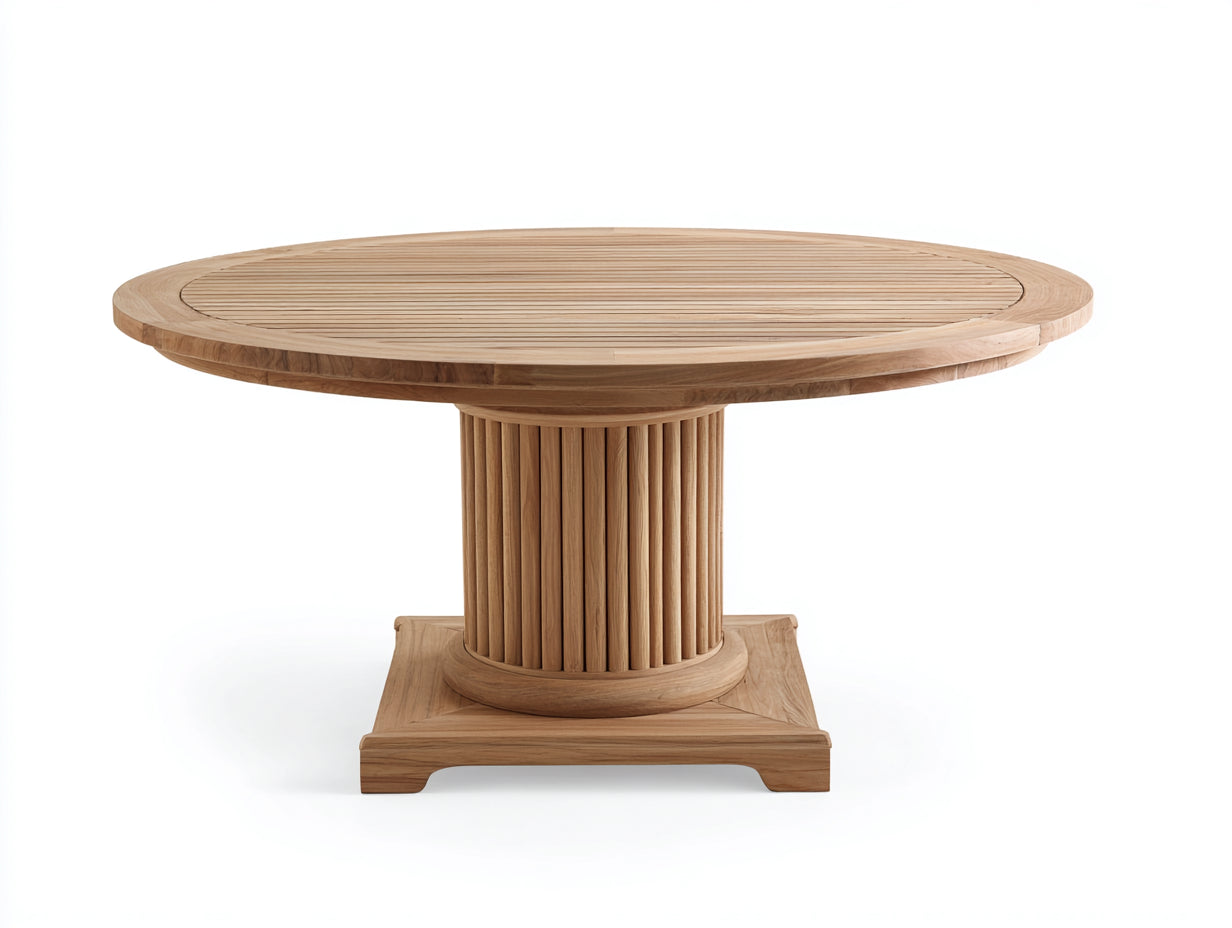Table de jardin - Teck - 148x148x75 cm - Naturel - Classique