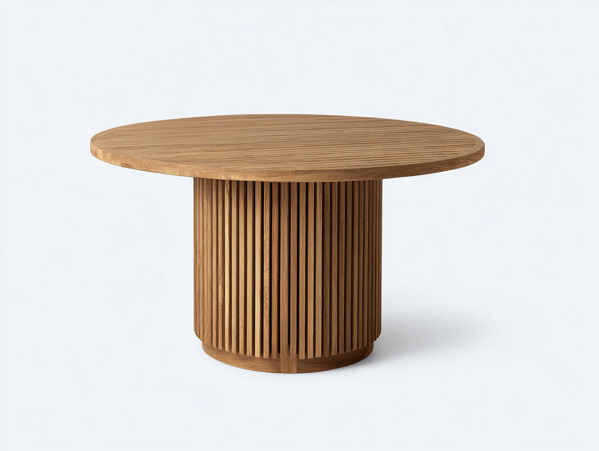 Table de jardin - Teck - 160x160x76 cm - Naturel - Contemporain