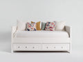 Canapé lit - Bois - 202x92x86 cm - Blanc - Classique