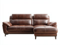 Canapé d'angle - Similicuir - 257x161x94 cm - Marron - Contemporain