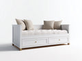 Canapé lit - Bois - 208x96x83 cm - Blanc-Naturel - Contemporain