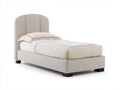 Lit simple - Tissu-Bois - 204x97x104 cm - Beige-Marron - Classique