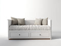 Canapé lit - Bois - 207x95x80 cm - Blanc - Contemporain