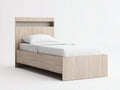 Lit simple - Bois - 204x98x110 cm - Naturel - Moderne